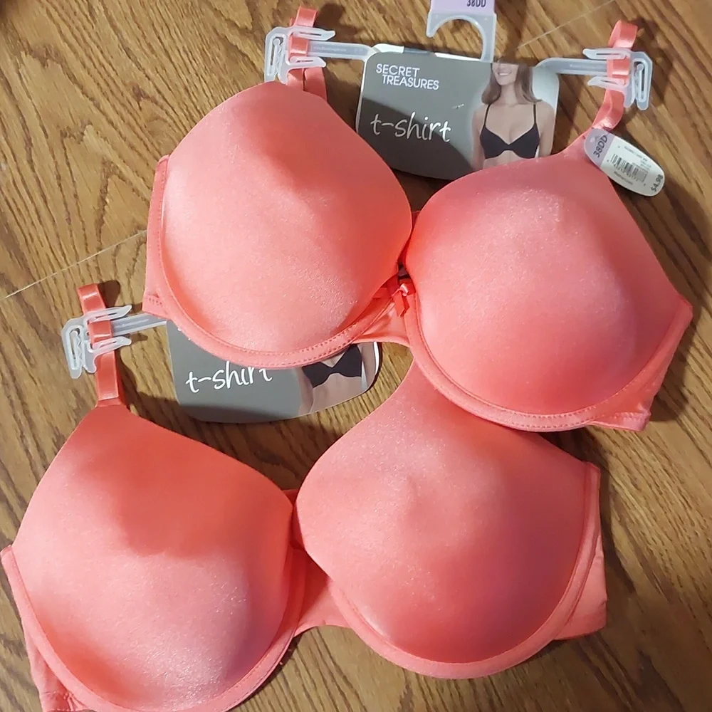 2 piece secret treasures 38 DD coral bras. - Picture 2 of 2